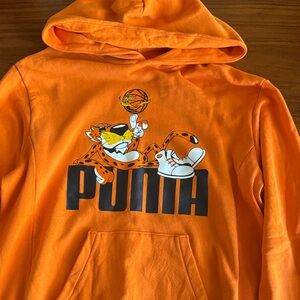 Puma Vibrant Orange Hoodie with Chester Cheetah basketball